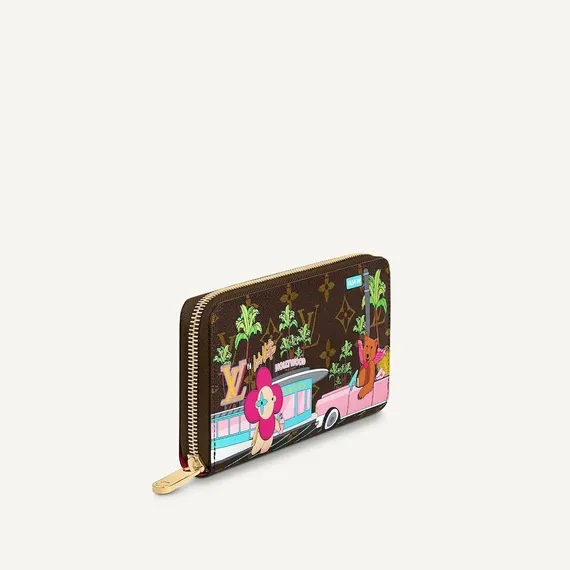 Кошелек женский Louis Vuitton Zippy канва Monogram коричневый/вишневый