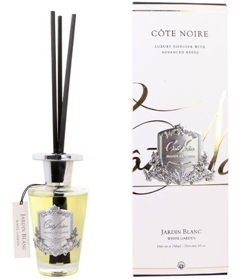 Белый сад, ароматический диффузор в серебряном декоре, Cote Noire