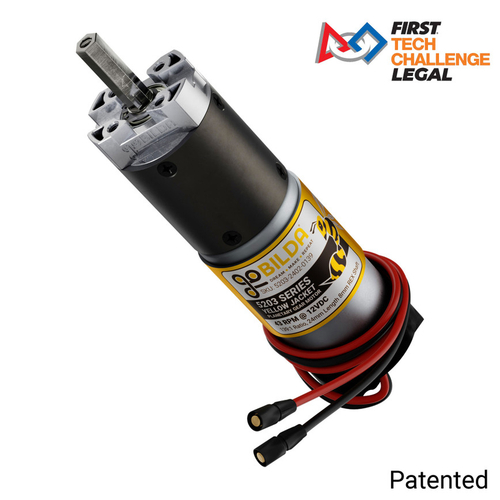 5203 Series Yellow Jacket Planetary Gear Motor (139:1 Ratio, 24mm Length 8mm REX™ Shaft, 43 RPM, 3.3 - 5V Encoder)