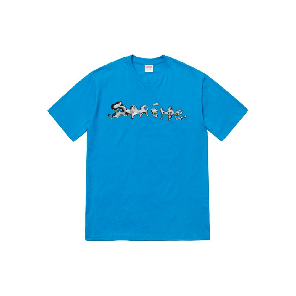 Supreme FW18 Liquid Tee Bright Blue Logo T