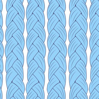 Seamless pattern of thread weaves, pigtail.