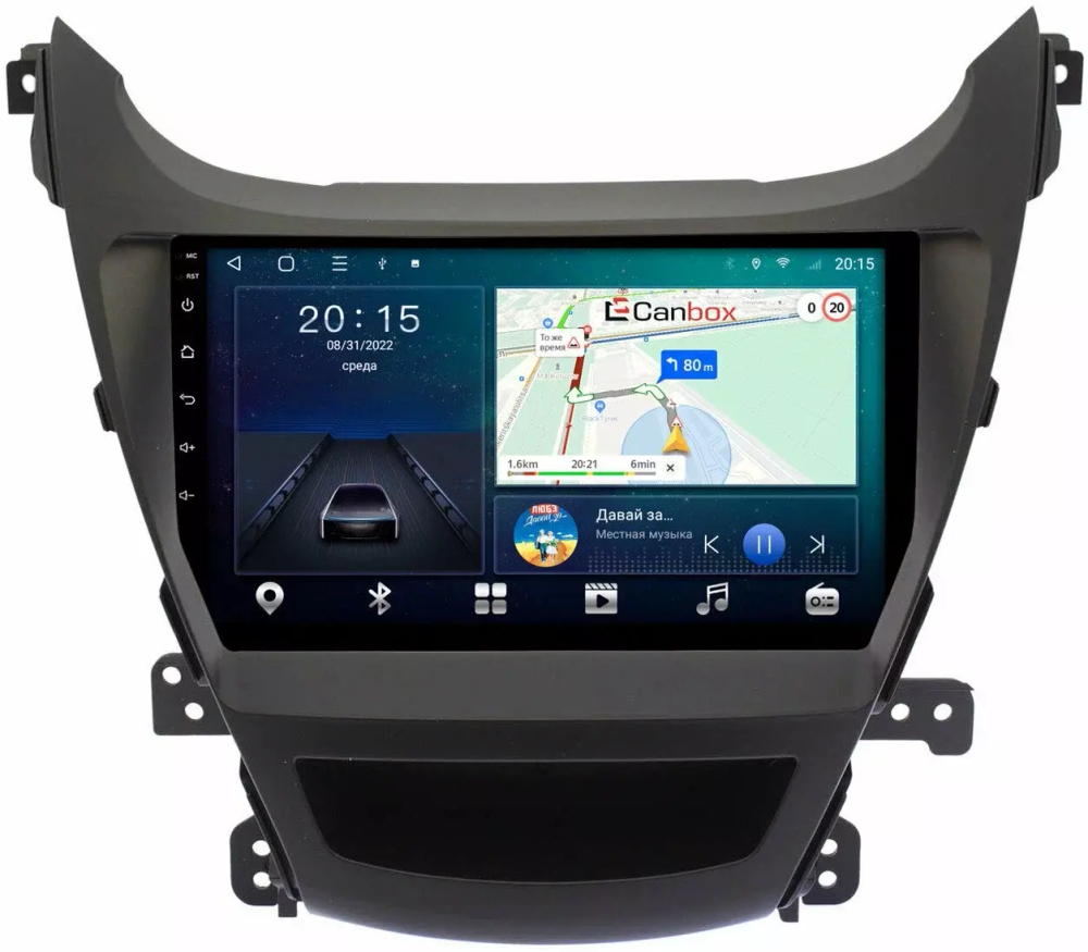 Магнитола для Hyundai Elantra 5 MD 2013-2015 (рестайлинг) - CanBox 9023/9024 Android 10, 8-ядер, SIM-слот