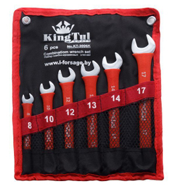 Набор ключей комбинированных 6пр. (8,10,12,13,14,17мм) на полотне KingTul kraft KT-3006k
