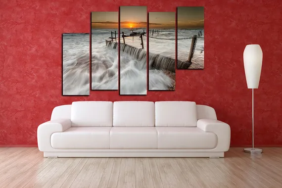 Модульная картина "Прилив на закате"