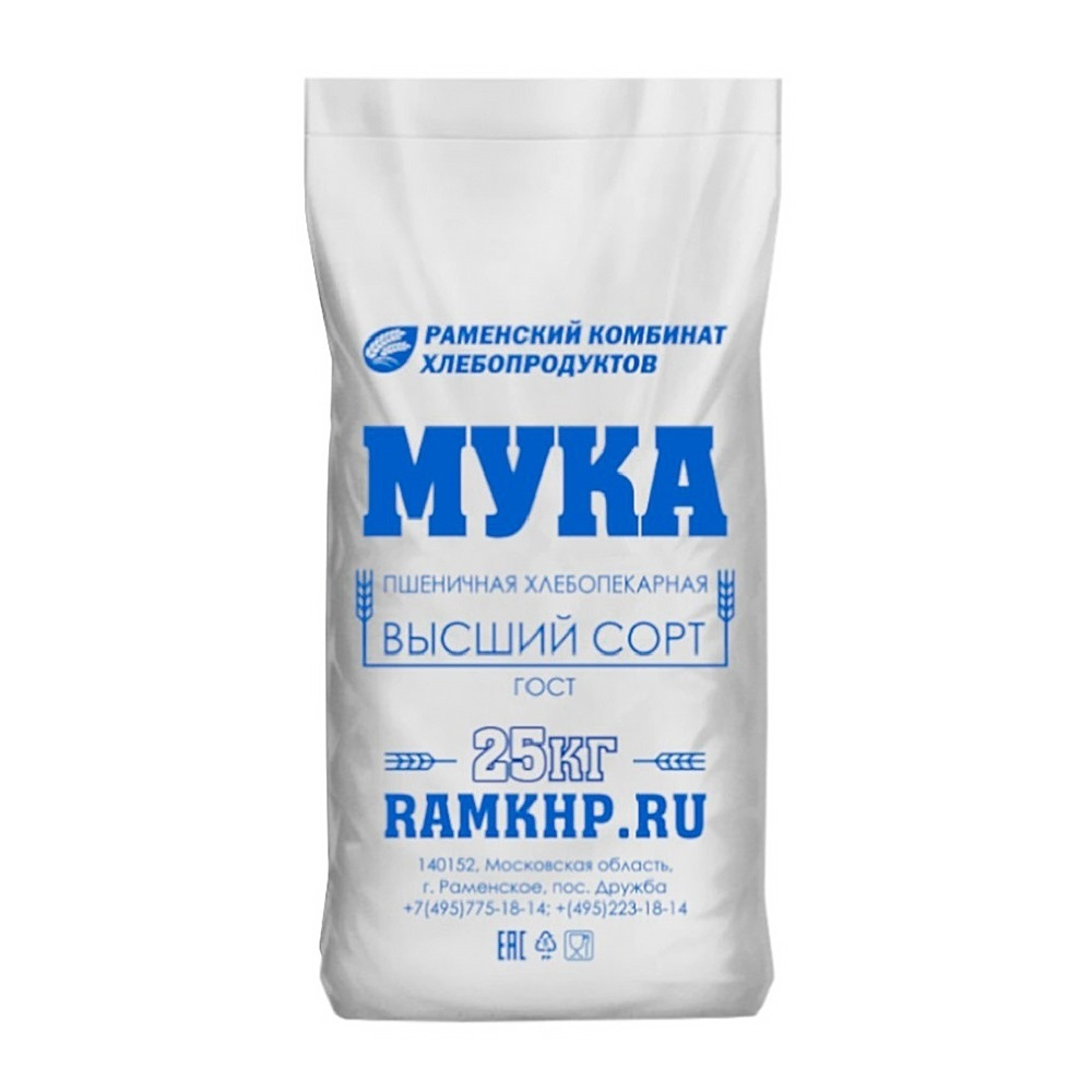 Мука Раменская Пшеничная Высший Сорт ГОСТ 25кг