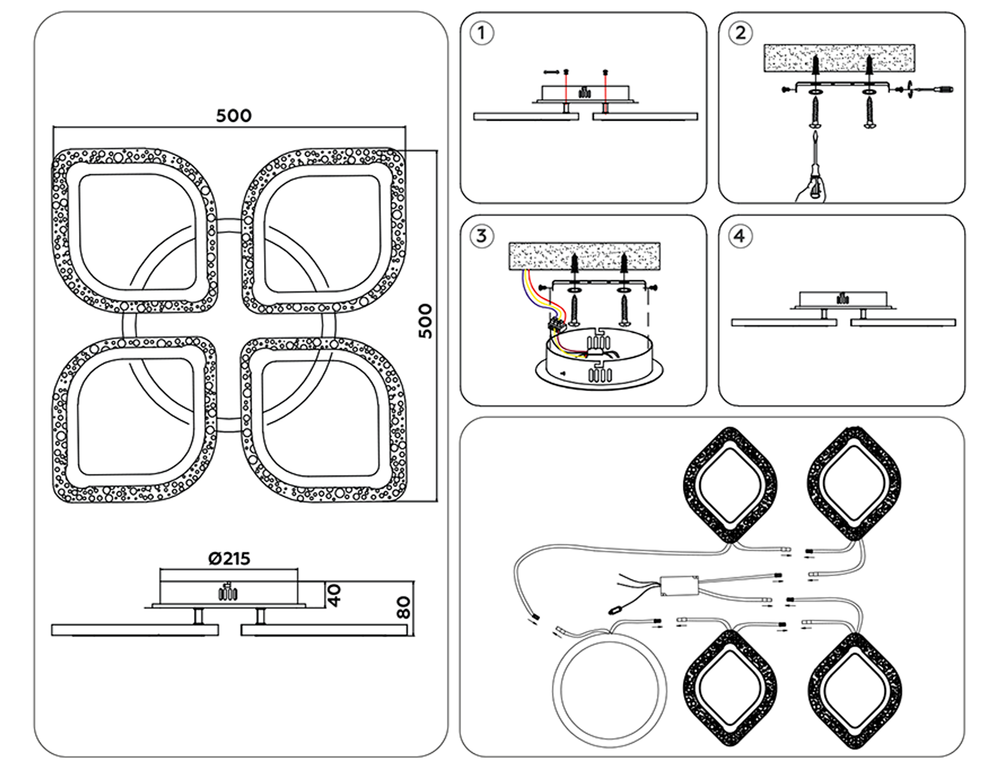 Ambrella Потолочный светодиодный светильник с пультом Original FA4501