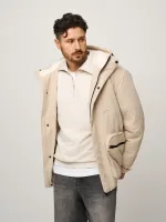 Купить Куртка FOS с объемными карманами зимняя бежевая Куртка FOS с объемными карманами зимняя бежевая