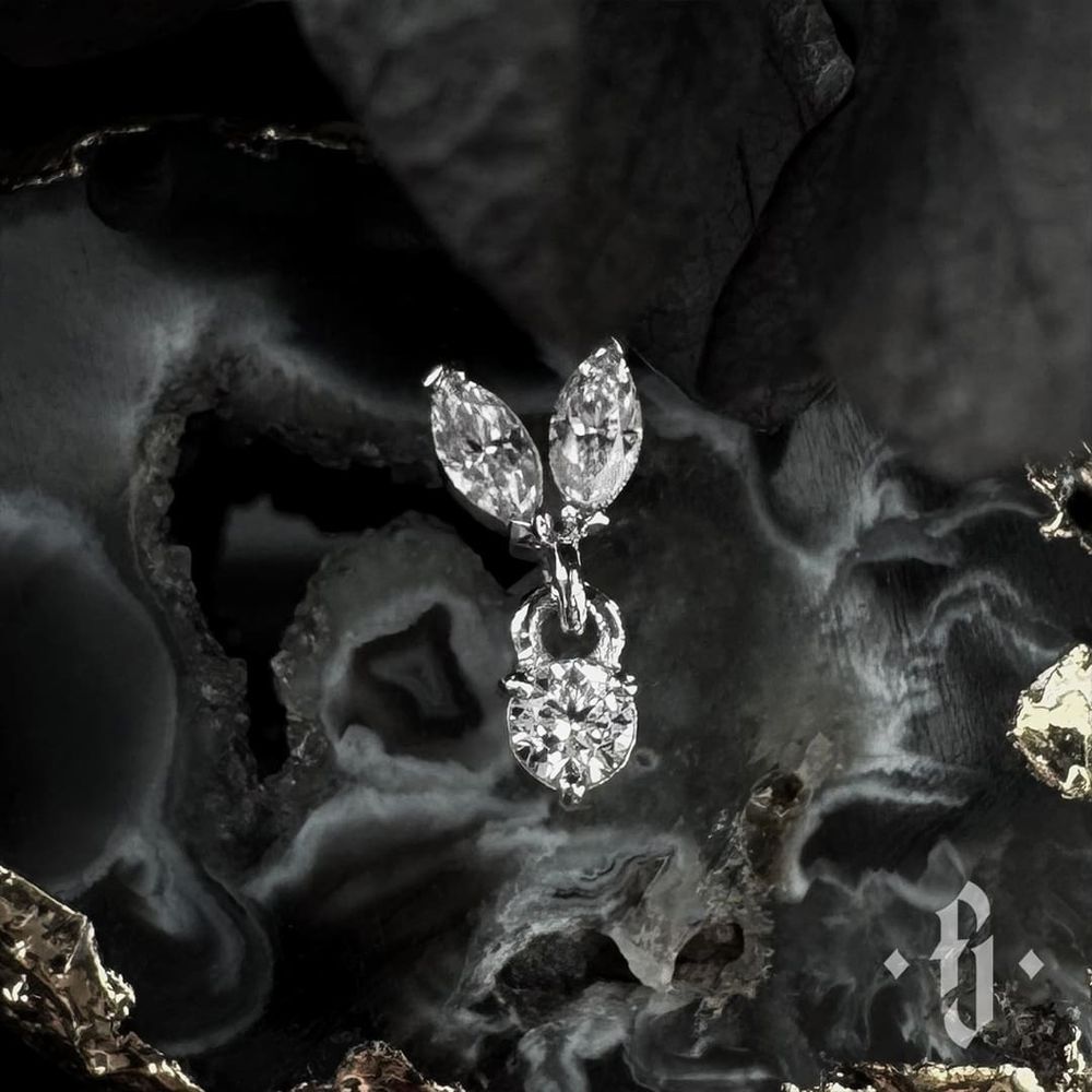 Накрутка "Rigel" - Белое золото - White CZ