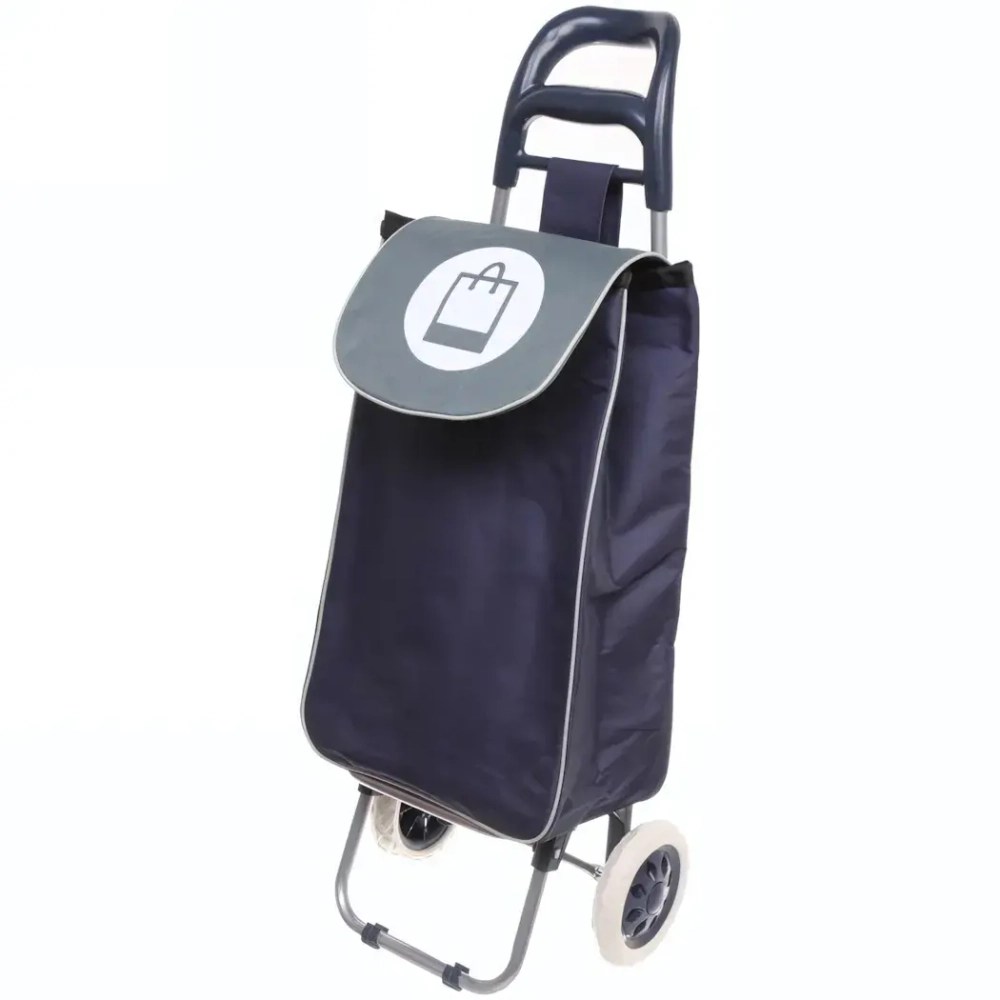 Тележка хозяйственная с сумкой (92*30*33см, колеса 16см,грузоподъемность до 30 кг.) синяя BF-101