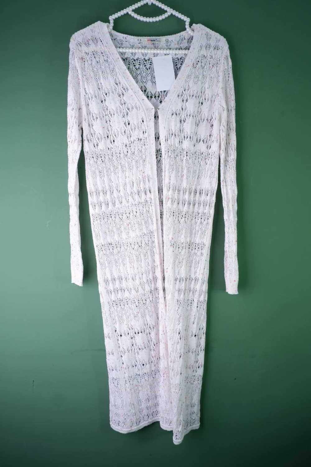 Кардиган тонкий длинный тонкой вязки, визуально на 42/44 размер