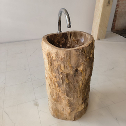 Раковина напольная из окаменелого дерева ODN-04180 (47*41*90 см)