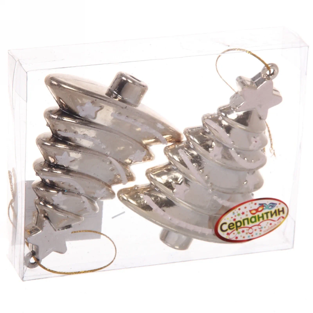 Елочные игрушки «Сказочная ёлочка» 8 см (набор 2 шт), Шампань