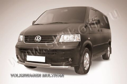 Защита переднего бампера (нержавейка) Volkswagen Multivan (2003-2015) d57+d57