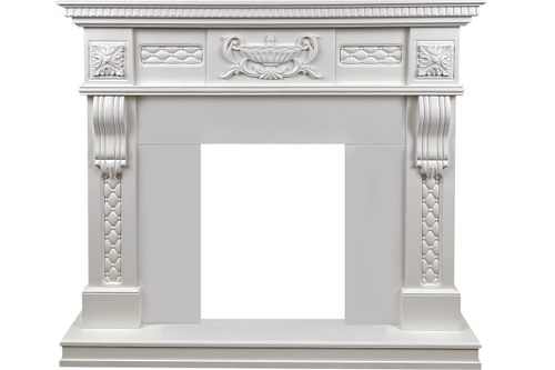 Каминокомплект Corsica - Матовый белый (Ширина 1100) с очагом Chesford