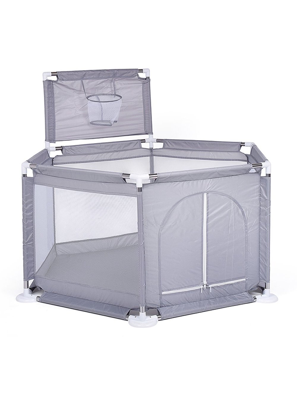 Манеж детский шестигранный (113*130*65) цвет серый (М9-4)