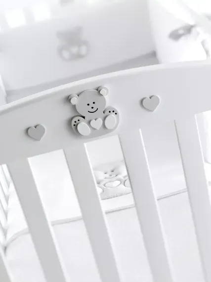 Детская кроватка на колесах Erbesi Charly White/Grey