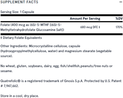 Methyl Folate 400 мкг 60 капсул Jarrow Formulas