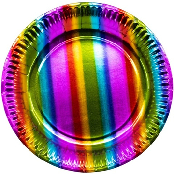 Тарелки бумажные «Радужный перелив», 17 см/ 23 см, 6 шт