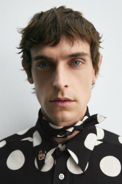 ZARA HARRY LAMBERT X DISNEY РУБАШКА В ГОРОШЕК, ЧЕРНЫЙ