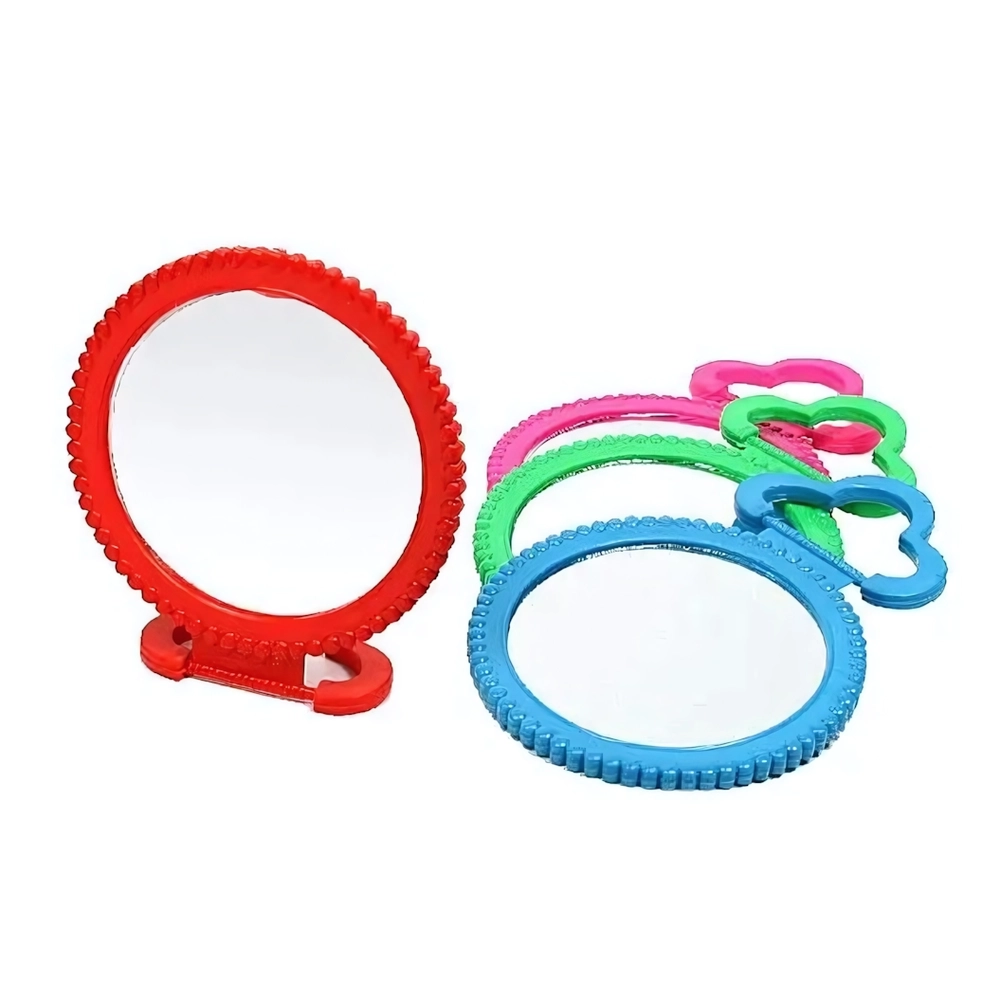 Зеркало настольное в пластиковой оправе «Бусинки» круг, подвесное d-15см