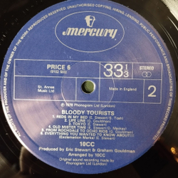 Винтажная виниловая пластинка LP 10cc Bloody Tourists (UK 1978)