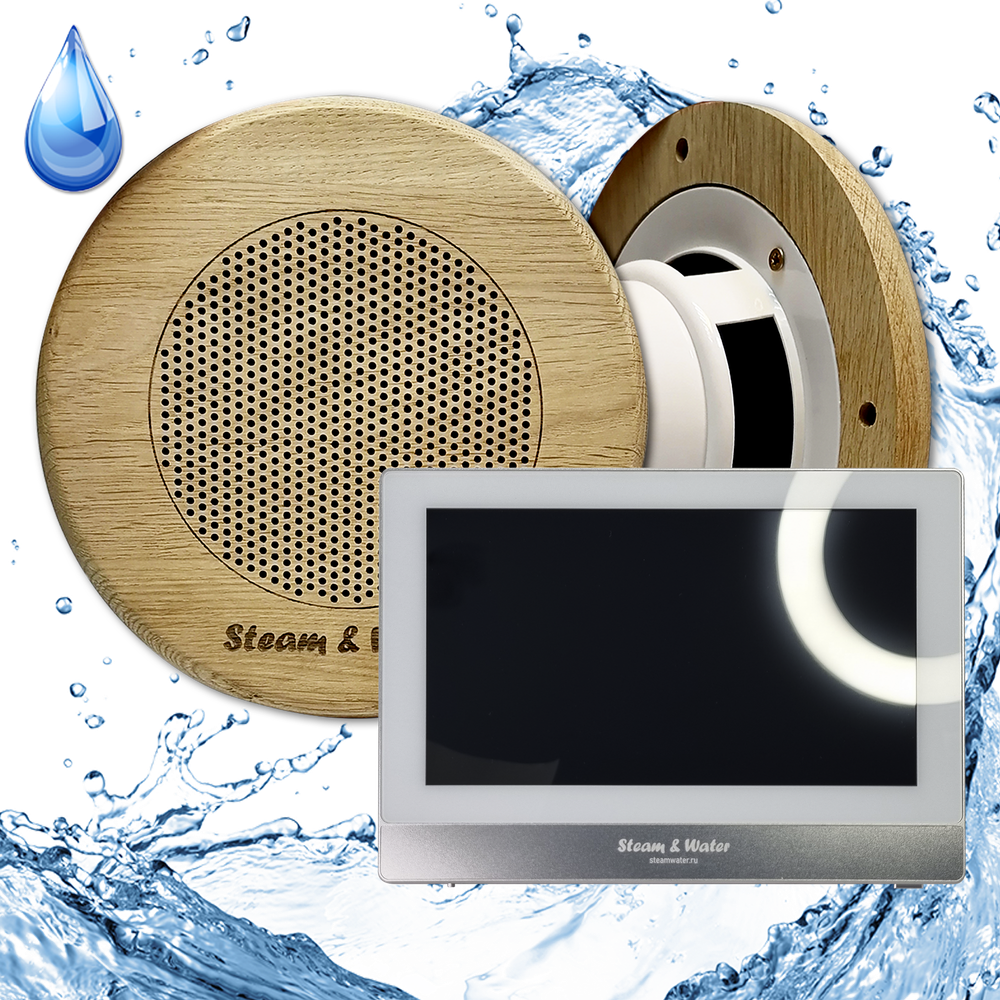 Комплект домашней акустической системы с  караоке-усилителем Steam & Water SOUND SAUNA R2