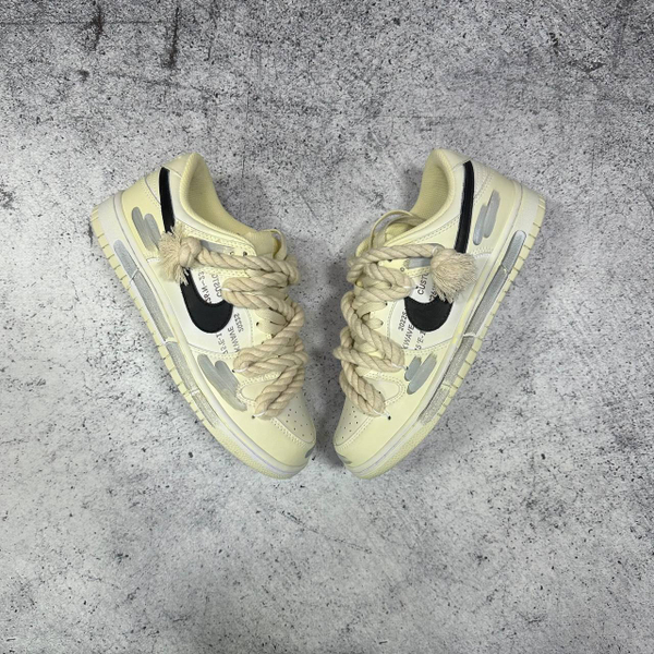 Кроссовки Nike Dunk Low white/yellow LUX
