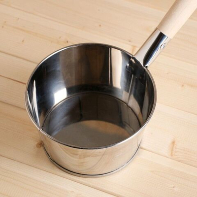 Ковш для бани из нержавеющей стали (объем 1,5 литра) (Цвет: не задано)