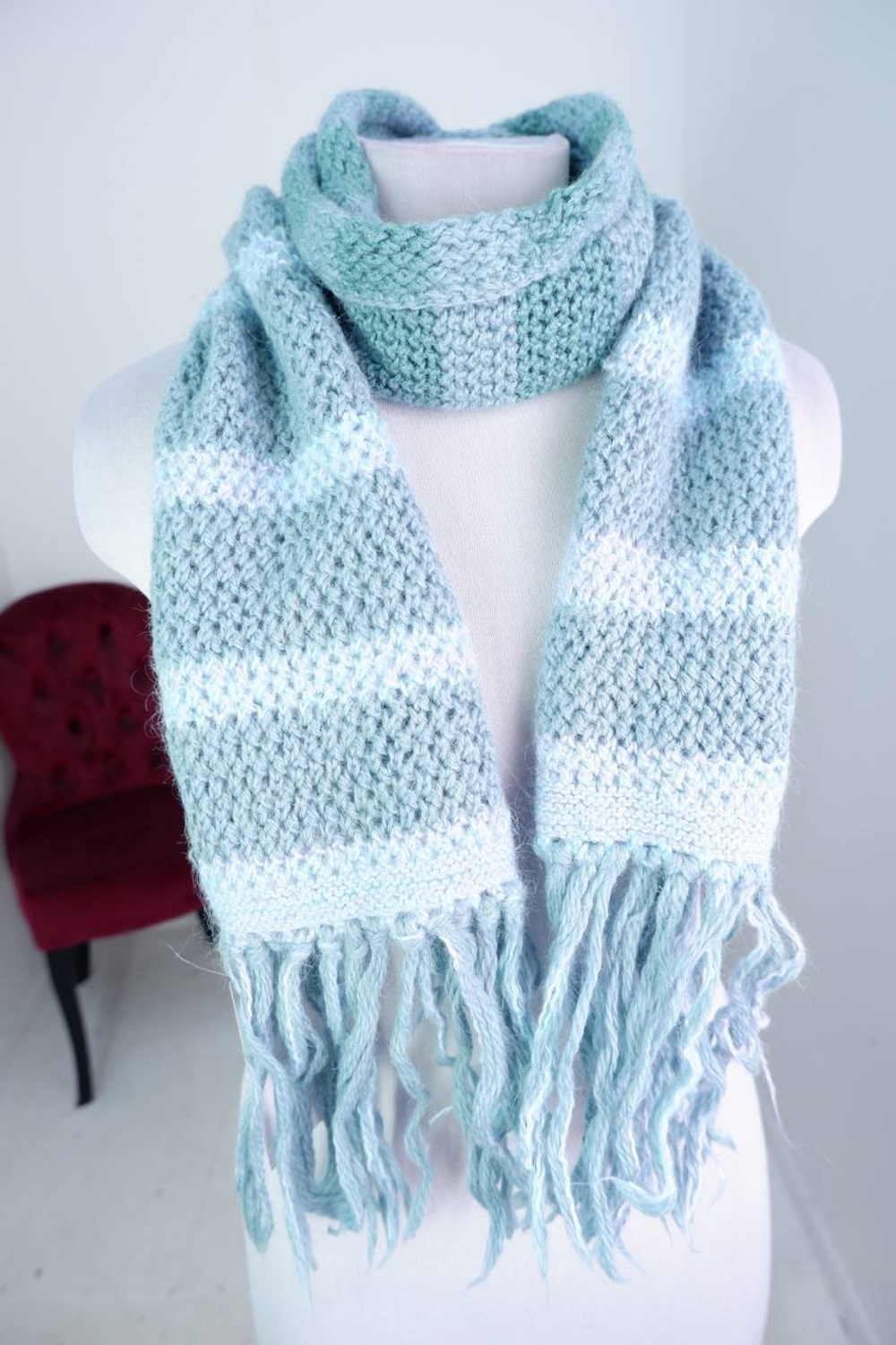 Шарф теплый в нежную расцветку