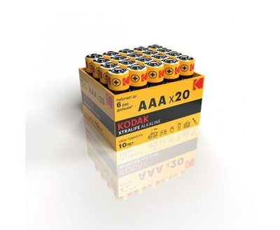 Батарейки щелочные мизинчиковые ААА Kodak LR03-20 bulk XTRALIFE Alkaline 20 шт.