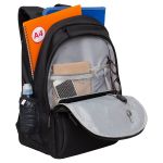Рюкзак Grizzly, 32*45*23см, 2 отделения, 4 кармана, анатомическая спинка, черный