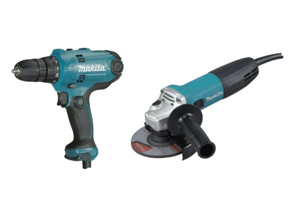 Набор сетевого инструмента Makita DK0121 (дрель DF0300 + УШМ GA5030)