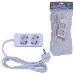 S-GCU2-1.5 WHITE Удлинитель серии Ultra. шнур 1.5м.. 2 гнезда. 16A. с-з. Белый. TM Uniel