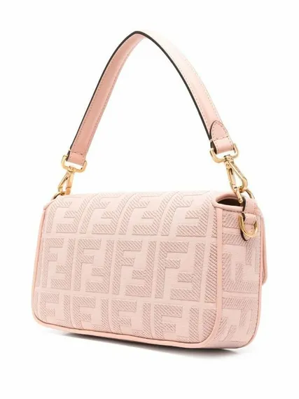 Сумка через плечо Fendi Baguette с логотипом FF светло-розовый