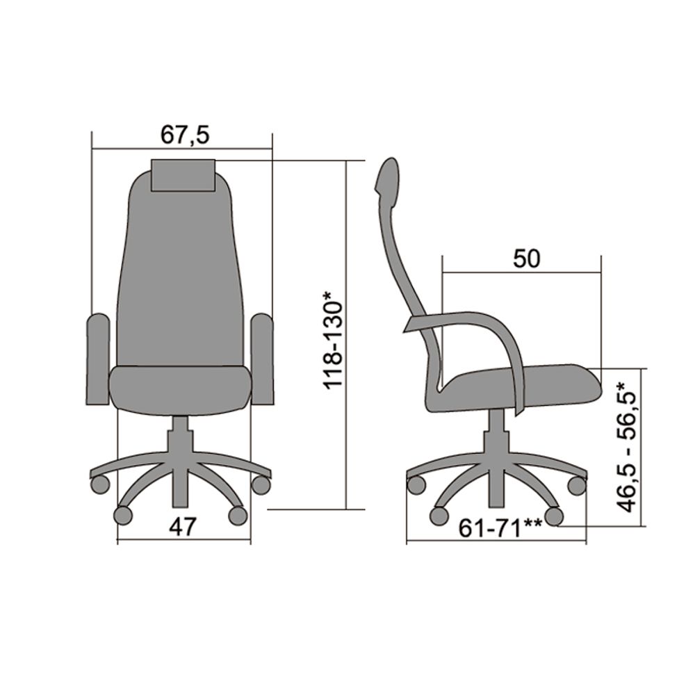 Кресло S-BK-8 (пластик/черный), Метта