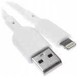Qumo MFI кабель с разъемом Apple 8 pin 1м гладкий белый
