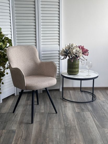 Стул ALTAIR 360 град. поворот. NS04 Крем, букле / черный каркас