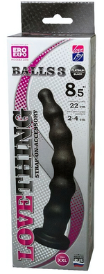 Насадка-плаг на страпон в BALLS 3 (Цвет: черный)