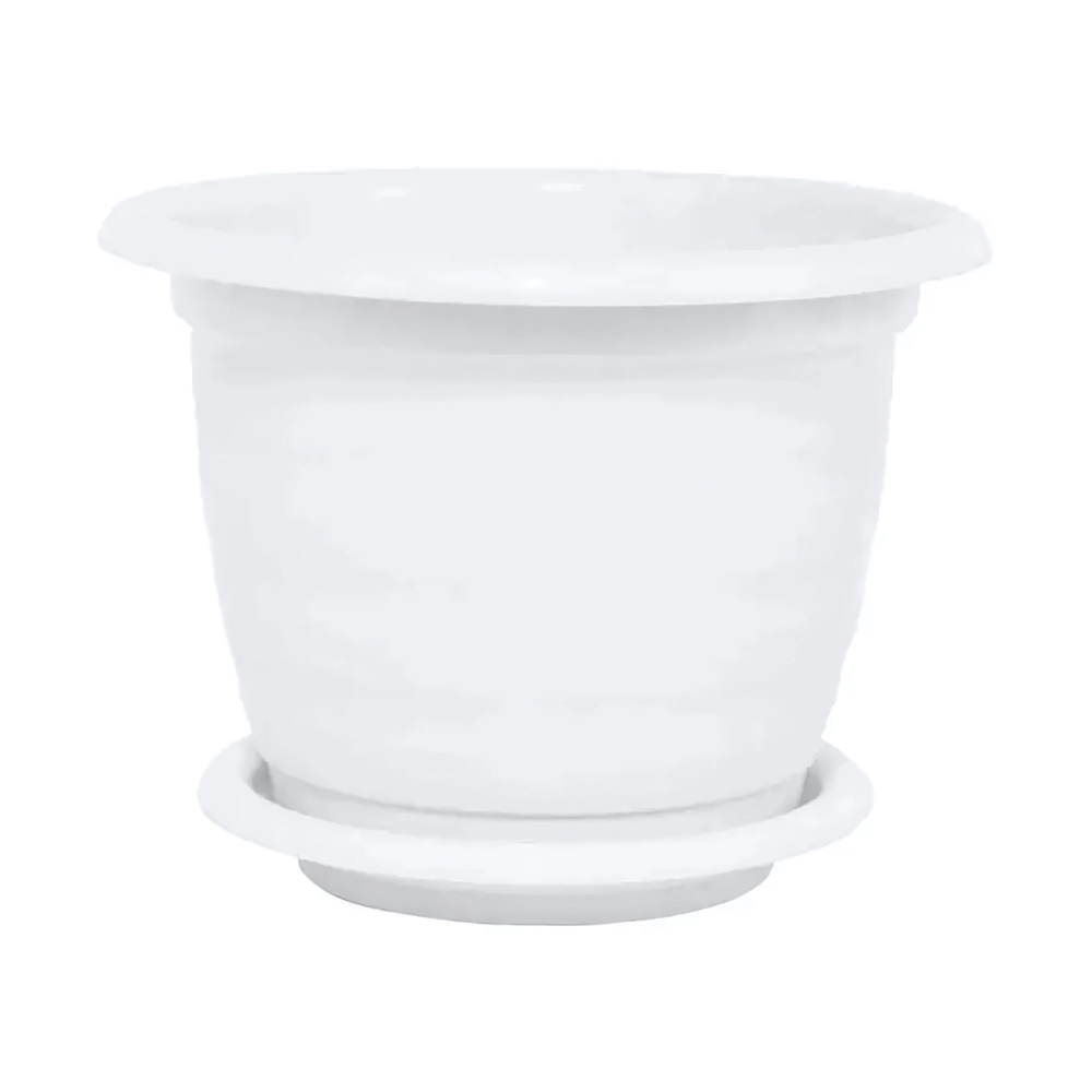 Горшок цветочный Виола 1л. с поддоном белый