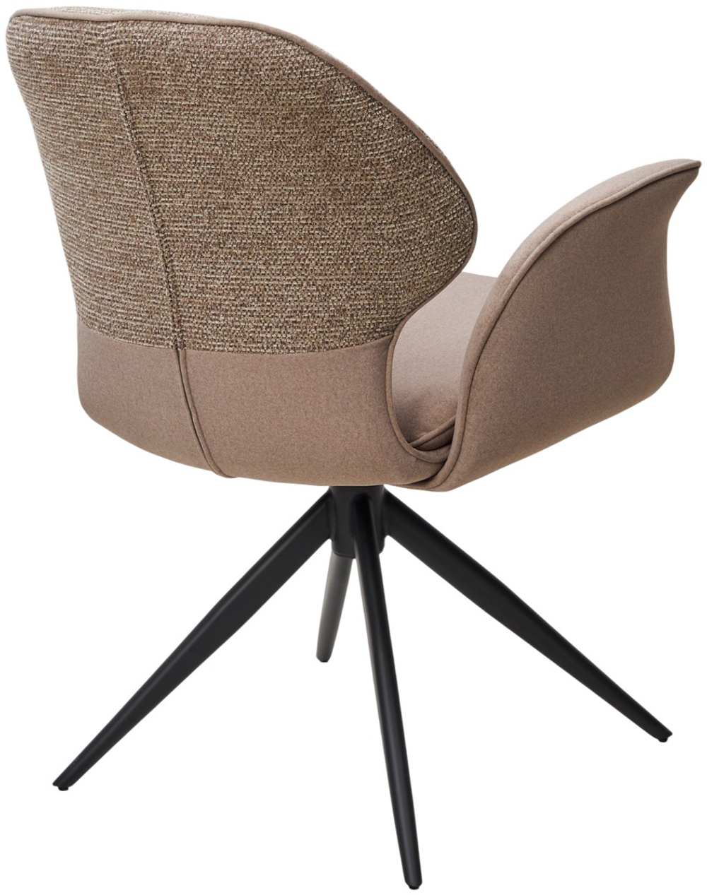 Стул М-City DISAUR Ленне (Lenne) поворотный на поворотный на 360 градусов, Латте Milan-430, Mohair-440, ткань, Черный