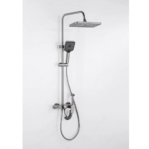 Душевая система 35к ПРОФСАН ПСМ-900-82GA лейка "Тропический душ круг" + гигиен. лейка ГРАФИТ