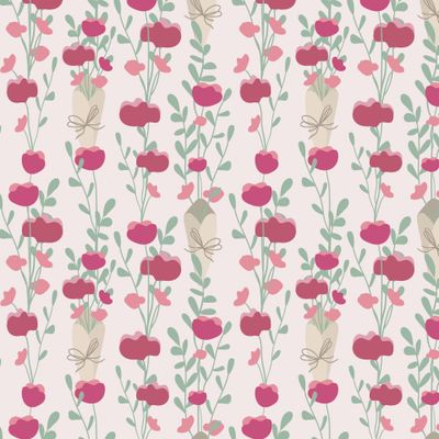 pattern Flowers in craft paper 29102021 rose