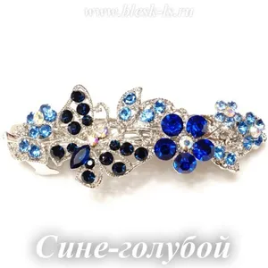 Заколка "Бабочка на цветах"