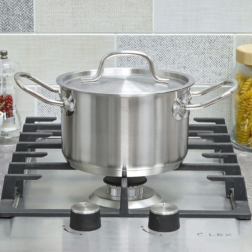 Кастрюля 2л, нерж.сталь, d16см, h10см, тройное дно, индукция, мерная шкала, "PROFESSIONAL" Luxaro