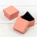 Коробка Ювелирная 5.5х5.5х3.5 см Набор 2 шт "Ромбики" (Лососевый)