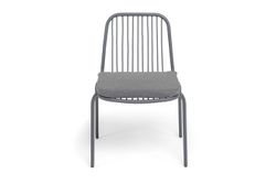 "Кастелло" стул плетеный из роупа, каркас из стали темно-серый (RAL7024) муар, ткань темно-серая 027