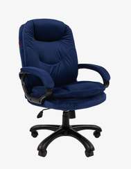 Кресло Chairman Home 668 Россия ткань Т-82 синий (черный пластик)