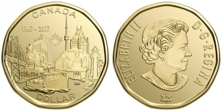 Канада 1 доллар, 2017 150 лет Конфедерации Канада - Объединённая нация XF