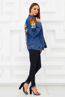 LIGVIANNI Джинсовая куртка Denim Jacket Leopard