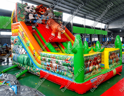 Детский надувной батут-горка "Зов тигра", 8*5*6 м